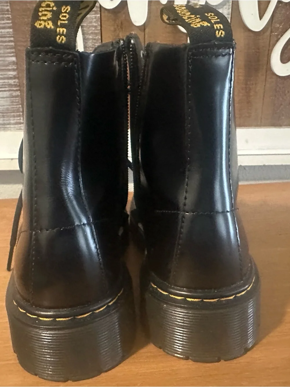 Dr Martens Black Platform Lace-Up Combat Boots
